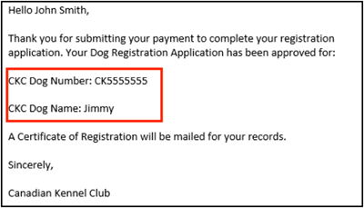 how do i find out if my dog is registered with the ckc